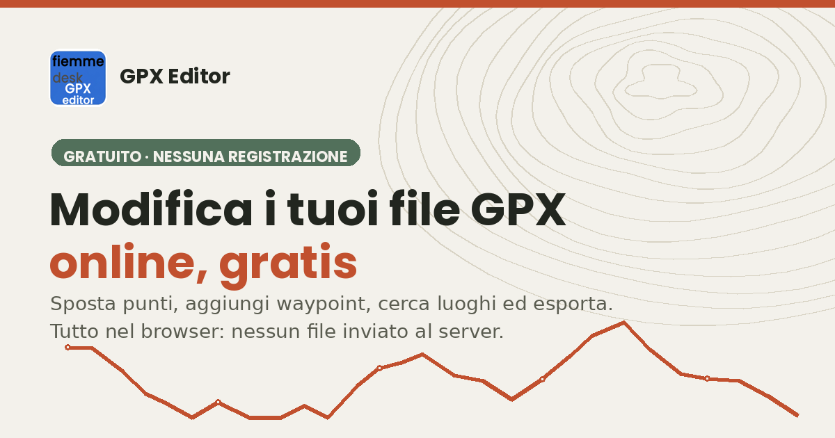 Editor GPX Online Gratis — Modifica Tracce GPS e Waypoint nel Browser by Fiemmedesk Bozzetta Gabriele